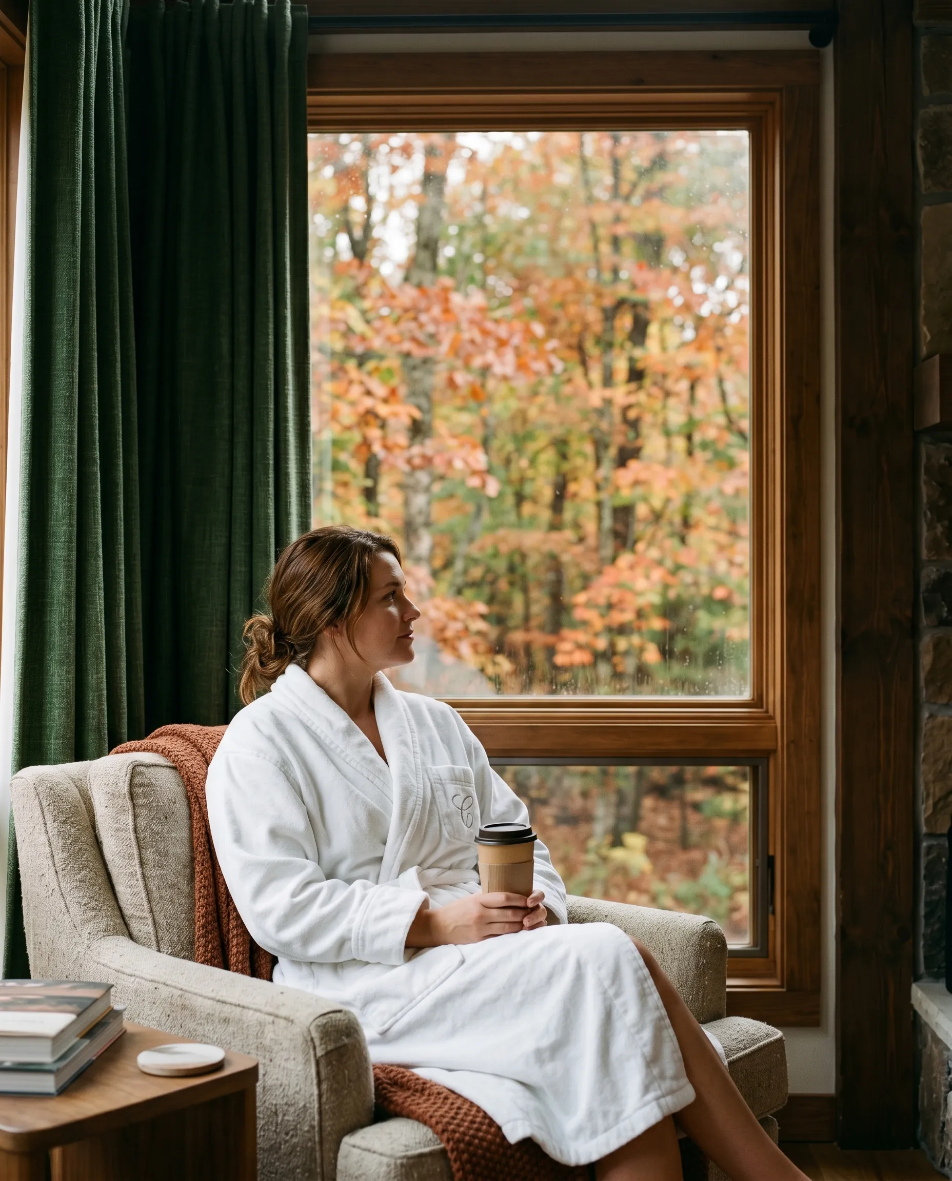 Morning robe at the window at The Swiftwater
